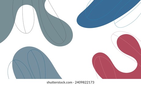 ABSTRACT BACKGROUND WITH HAND DRAWN SHAPES AND LINES PASTEL FLAT COLOR VECTOR DESIGN TEMPLATE FOR WALLPAPER, COVER DESIGN, HOMEPAGE DESIGN