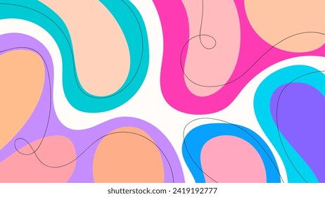 ABSTRACT BACKGROUND WITH HAND DRAWN SHAPES PASTEL FLAT COLOR VECTOR DESIGN TEMPLATE FOR WALLPAPER, COVER DESIGN, HOMEPAGE DESIGN