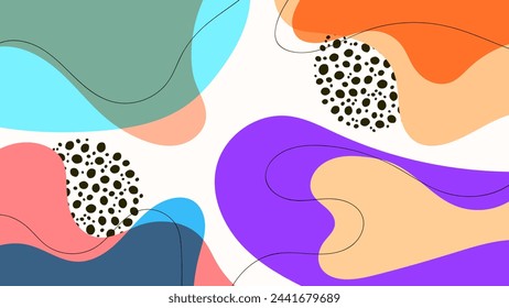 ABSTRACT BACKGROUND WITH HAND DRAWN SHAPES PASTEL FLAT COLOR VECTOR DESIGN TEMPLATE FOR WALLPAPER, COVER DESIGN, HOMEPAGE DESIGN