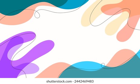 ABSTRACT BACKGROUND WITH HAND DRAWN SHAPES PASTEL FLAT COLOR VECTOR DESIGN TEMPLATE FOR WALLPAPER, COVER DESIGN, HOMEPAGE DESIGN