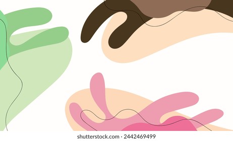 FONDO ABSTRACTO CON FORMAS DIBUJADAS A MANO PLANTILLA DE DISEÑO DE VECTOR DE COLOR PLANO PASTEL PARA FONDO DE PANTALLA, DISEÑO DE CUBIERTA, DISEÑO DE PÁGINA DE INICIO