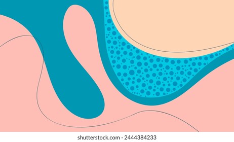 ABSTRACT BACKGROUND WITH HAND DRAWN SHAPES PASTEL FLAT COLOR VECTOR DESIGN TEMPLATE FOR WALLPAPER, COVER DESIGN, HOMEPAGE DESIGN