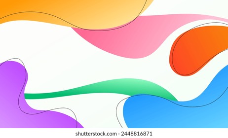ABSTRACT BACKGROUND WITH HAND DRAWN SHAPES PASTEL GRADIENT COLOR VECTOR DESIGN TEMPLATE FOR WALLPAPER, COVER DESIGN, HOMEPAGE DESIGN