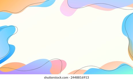 ABSTRACT BACKGROUND WITH HAND DRAWN SHAPES PASTEL GRADIENT COLOR VECTOR DESIGN TEMPLATE FOR WALLPAPER, COVER DESIGN, HOMEPAGE DESIGN