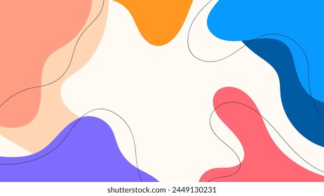 FONDO Abstractas CON FORMAS DIBUJADAS A MANO PLANTILLA DE DISEÑO DE VECTOR DE COLOR PLANO PASTEL PARA FONDO DE PANTALLA, DISEÑO DE CUBIERTA, DISEÑO DE PÁGINA DE INICIO