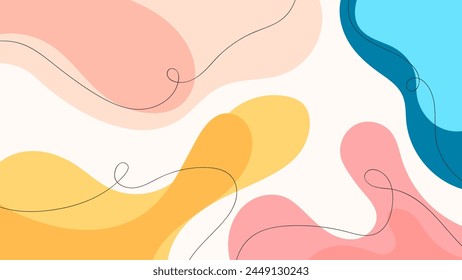 FONDO Abstractas CON FORMAS DIBUJADAS A MANO PLANTILLA DE DISEÑO DE VECTOR DE COLOR PLANO PASTEL PARA FONDO DE PANTALLA, DISEÑO DE CUBIERTA, DISEÑO DE PÁGINA DE INICIO