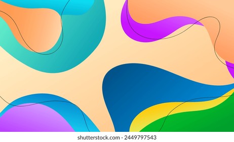 ABSTRACT BACKGROUND WITH HAND DRAWN SHAPES PASTEL GRADIENT COLOR VECTOR DESIGN TEMPLATE FOR WALLPAPER, COVER DESIGN, HOMEPAGE DESIGN