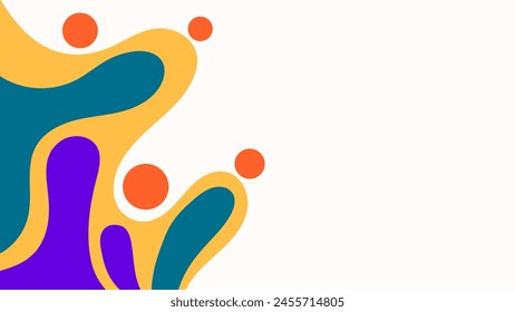 ABSTRACT BACKGROUND WITH HAND DRAWN SHAPES PASTEL FLAT COLOR VECTOR DESIGN TEMPLATE FOR POSTER, WALLPAPER, COVER, FRAME, FLYER, SOCIAL MEDIA, GREETING CARD