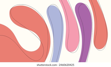 ABSTRACT BACKGROUND WITH HAND DRAWN SHAPES PASTEL FLAT COLOR VECTOR DESIGN TEMPLATE FOR WALLPAPER, COVER DESIGN, HOMEPAGE DESIGN