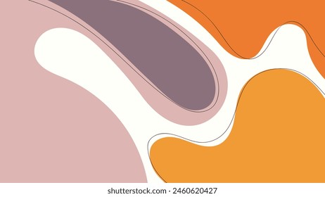ABSTRACT BACKGROUND WITH HAND DRAWN SHAPES PASTEL FLAT COLOR VECTOR DESIGN TEMPLATE FOR WALLPAPER, COVER DESIGN, HOMEPAGE DESIGN