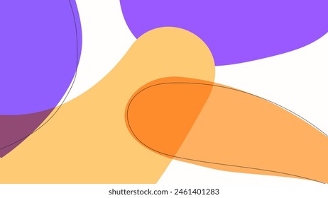 ABSTRACT BACKGROUND WITH HAND DRAWN SHAPES PASTEL ORANGE PURPLE FLAT COLOR VECTOR DESIGN TEMPLATE FOR WALLPAPER, COVER DESIGN, HOMEPAGE DESIGN