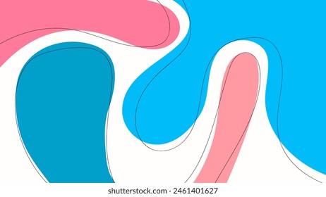 ABSTRACT BACKGROUND WITH HAND DRAWN SHAPES PASTEL BLUE RED FLAT COLOR VECTOR DESIGN TEMPLATE FOR WALLPAPER, COVER DESIGN, HOMEPAGE DESIGN