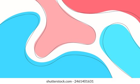 ABSTRACT BACKGROUND WITH HAND DRAWN SHAPES PASTEL BLUE RED FLAT COLOR VECTOR DESIGN TEMPLATE FOR WALLPAPER, COVER DESIGN, HOMEPAGE DESIGN