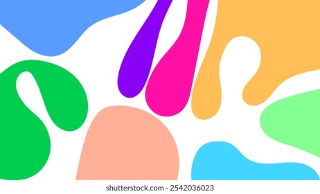 ABSTRACT BACKGROUND WITH HAND DRAWN SHAPES COLORFUL FLAT DESIGN VECTOR TEMPLATE FOR WALLPAPER, COVER DESIGN