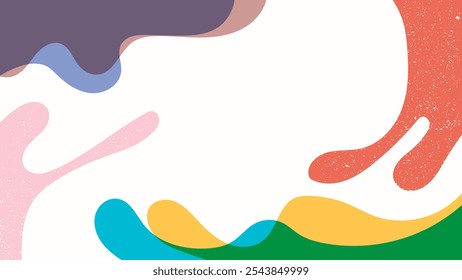 ABSTRACT BACKGROUND WITH HAND DRAWN SHAPES COLORFUL FLAT PASTEL DESIGN VECTOR TEMPLATE FOR WALLPAPER, COVER DESIGN