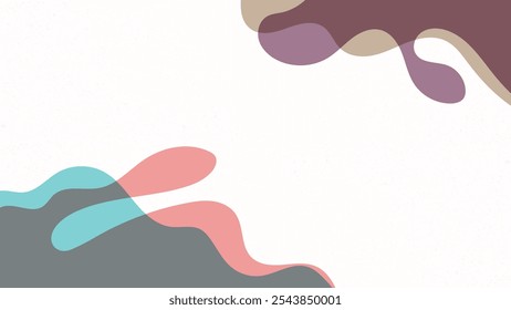 ABSTRACT BACKGROUND WITH HAND DRAWN SHAPES COLORFUL FLAT PASTEL DESIGN VECTOR TEMPLATE FOR WALLPAPER, COVER DESIGN