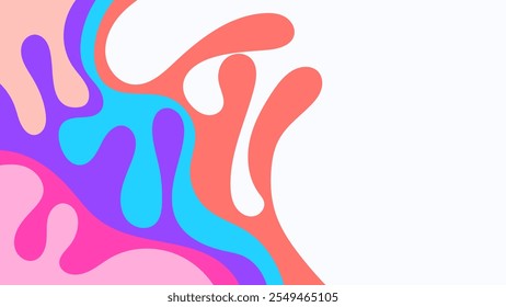 ABSTRACT BACKGROUND WITH HAND DRAWN SHAPES COLORFUL FLAT DESIGN VECTOR TEMPLATE FOR WALLPAPER, COVER DESIGN