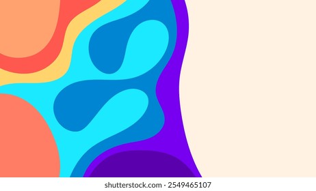 ABSTRACT BACKGROUND WITH HAND DRAWN SHAPES COLORFUL FLAT DESIGN VECTOR TEMPLATE FOR WALLPAPER, COVER DESIGN
