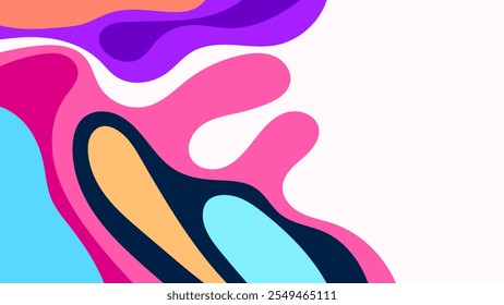 ABSTRACT BACKGROUND WITH HAND DRAWN SHAPES COLORFUL FLAT DESIGN VECTOR TEMPLATE FOR WALLPAPER, COVER DESIGN