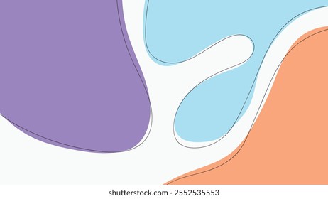 ABSTRACT BACKGROUND WITH HAND DRAWN SHAPES COLORFUL FLAT DESIGN VECTOR TEMPLATE FOR WALLPAPER, COVER DESIGN