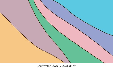 ABSTRACT BACKGROUND WITH HAND DRAWN SHAPES COLORFUL FLAT DESIGN VECTOR TEMPLATE FOR WALLPAPER, COVER DESIGN