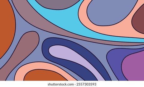 ABSTRACT BACKGROUND WITH HAND DRAWN SHAPES COLORFUL FLAT DESIGN VECTOR TEMPLATE FOR WALLPAPER, COVER DESIGN
