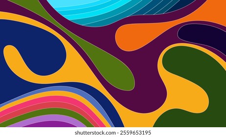 ABSTRACT BACKGROUND WITH HAND DRAWN SHAPES COLORFUL FLAT DESIGN VECTOR TEMPLATE FOR WALLPAPER, COVER DESIGN