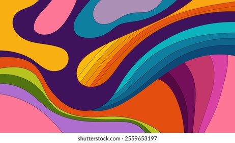 ABSTRACT BACKGROUND WITH HAND DRAWN SHAPES COLORFUL FLAT DESIGN VECTOR TEMPLATE FOR WALLPAPER, COVER DESIGN