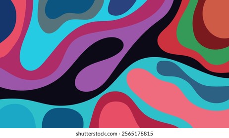 ABSTRACT BACKGROUND WITH HAND DRAWN SHAPES COLORFUL FLAT DESIGN VECTOR TEMPLATE FOR WALLPAPER, COVER DESIGN