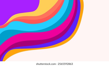 ABSTRACT BACKGROUND WITH HAND DRAWN SHAPES COLORFUL FLAT DESIGN VECTOR TEMPLATE FOR WALLPAPER, COVER DESIGN