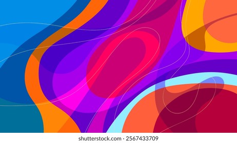 ABSTRACT BACKGROUND WITH HAND DRAWN SHAPES COLORFUL FLAT DESIGN VECTOR TEMPLATE FOR WALLPAPER, COVER DESIGN