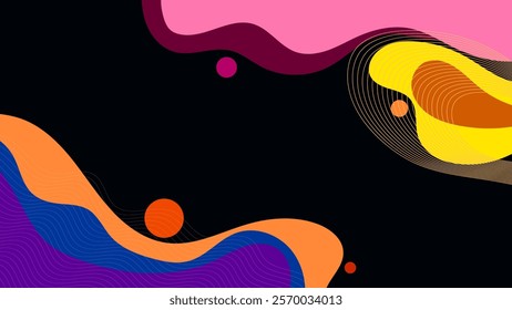 ABSTRACT BACKGROUND WITH HAND DRAWN SHAPES COLORFUL FLAT DESIGN VECTOR TEMPLATE FOR WALLPAPER, COVER DESIGN
