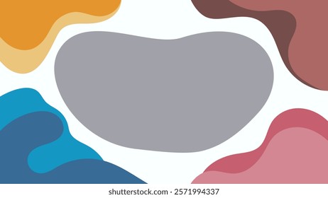 ABSTRACT BACKGROUND HAND DRAWN SHAPES WITH COPY SPACE AREA COLORFUL FLAT DESIGN VECTOR TEMPLATE FOR WALLPAPER, COVER DESIGN