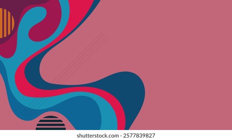 ABSTRACT BACKGROUND WITH HAND DRAWN SHAPES COLORFUL FLAT DESIGN VECTOR TEMPLATE FOR WALLPAPER, COVER DESIGN