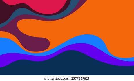 ABSTRACT BACKGROUND WITH HAND DRAWN SHAPES COLORFUL FLAT DESIGN VECTOR TEMPLATE FOR WALLPAPER, COVER DESIGN