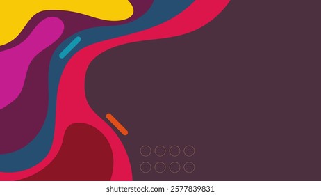 ABSTRACT BACKGROUND WITH HAND DRAWN SHAPES COLORFUL FLAT DESIGN VECTOR TEMPLATE FOR WALLPAPER, COVER DESIGN