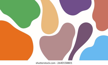 ABSTRACT BACKGROUND WITH HAND DRAWN SHAPES COLORFUL FLAT DESIGN VECTOR TEMPLATE FOR WALLPAPER, COVER DESIGN