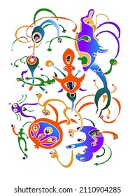 Abstract background in hand drawn style. Unusual and fantasy pattern for creative ideas and product design.