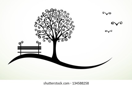 abstract background with hand drawn swirl elements eps8