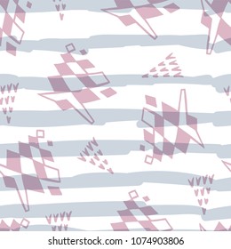 Abstract background with hand drawn textures, memphis style. Universal card, pastel colors. Retro design, fashion art with stripes