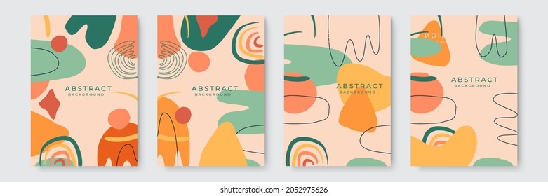 Abstract background with hand drawn textures, organic hand drawn memphis style