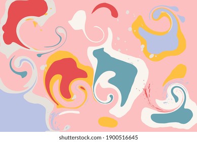 abstract background Hand drawn various shapes and doodle objects Contemporary modern trendy vector illustrations in pastel colors
