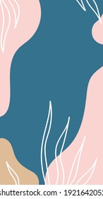 Antecedentes abstractos. Dibujaron a mano varias formas y objetos de garabatos. Uso para historias de Instagram. Ilustraciones vectoriales contemporáneas de moda