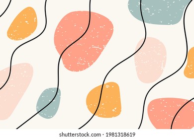 Abstract background. Hand drawn various shapes and doodle objects. Vector illustration