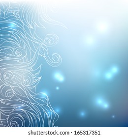Abstract background with hand drawn waves. 