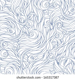 Abstract background with hand drawn waves on white background. Can be used for wallpaper, pattern fills, surface textures.