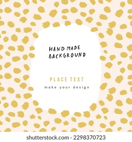 Abstract background with hand drawn yellow paint spots