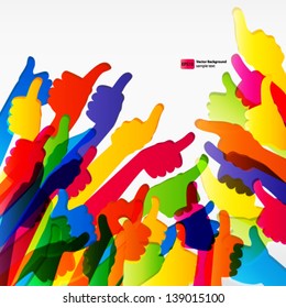 Abstract background with hand gestures.  Vector illustration.