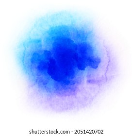 Abstract  background, hand made purple blue splash, aquarelle watercolor gradient isolated, vector illustration.