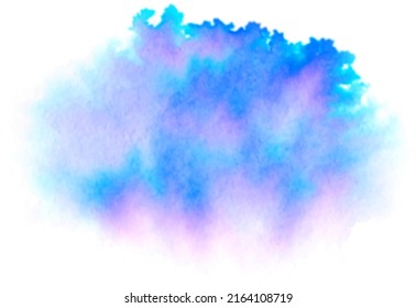 Abstract  background, hand made purple blue splash, aquarelle watercolor gradient isolated, vector illustration.